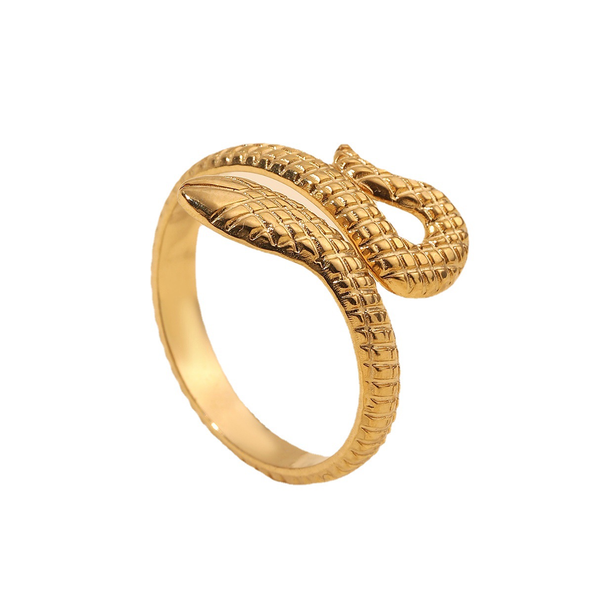 Transfronterizo nueva pulsera de acero inoxidable personalizada fundición hidráulica anillo de acero de titanio pequeña serpiente apertura ajustable fabricante