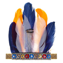 原始风情饰品 印第安部落发带多色羽毛头饰厂家直销可DIY夸张发饰