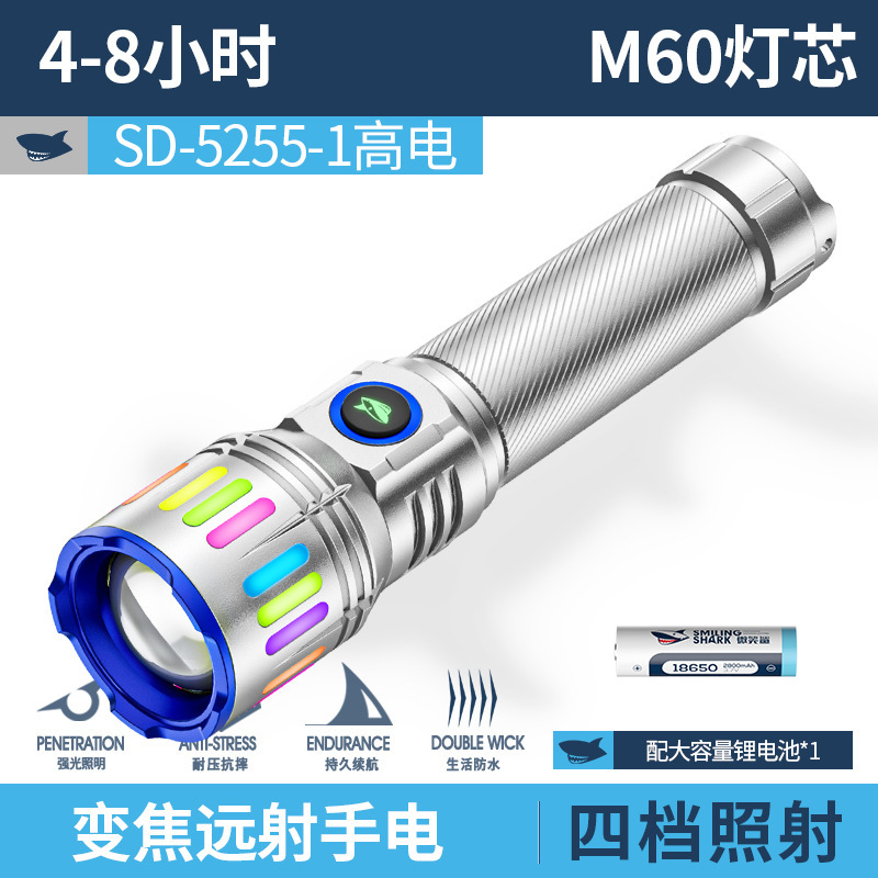 户外夜光变焦白激光手电可搭燃烧镜片便携式铝合金迷你手电筒|undefined