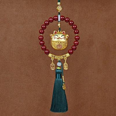 Car hanging — Blessings Complete Car Pendant Car - lucky-cat-green-tassel