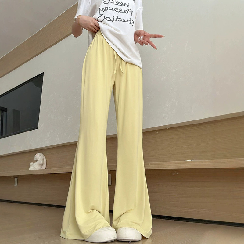 Micro-Flared Sun Protection Pants for Women, Summer Thin Style 2026 New High-Waisted Petite Wide-Leg Pants, Casual Ice Silk Sports Pants