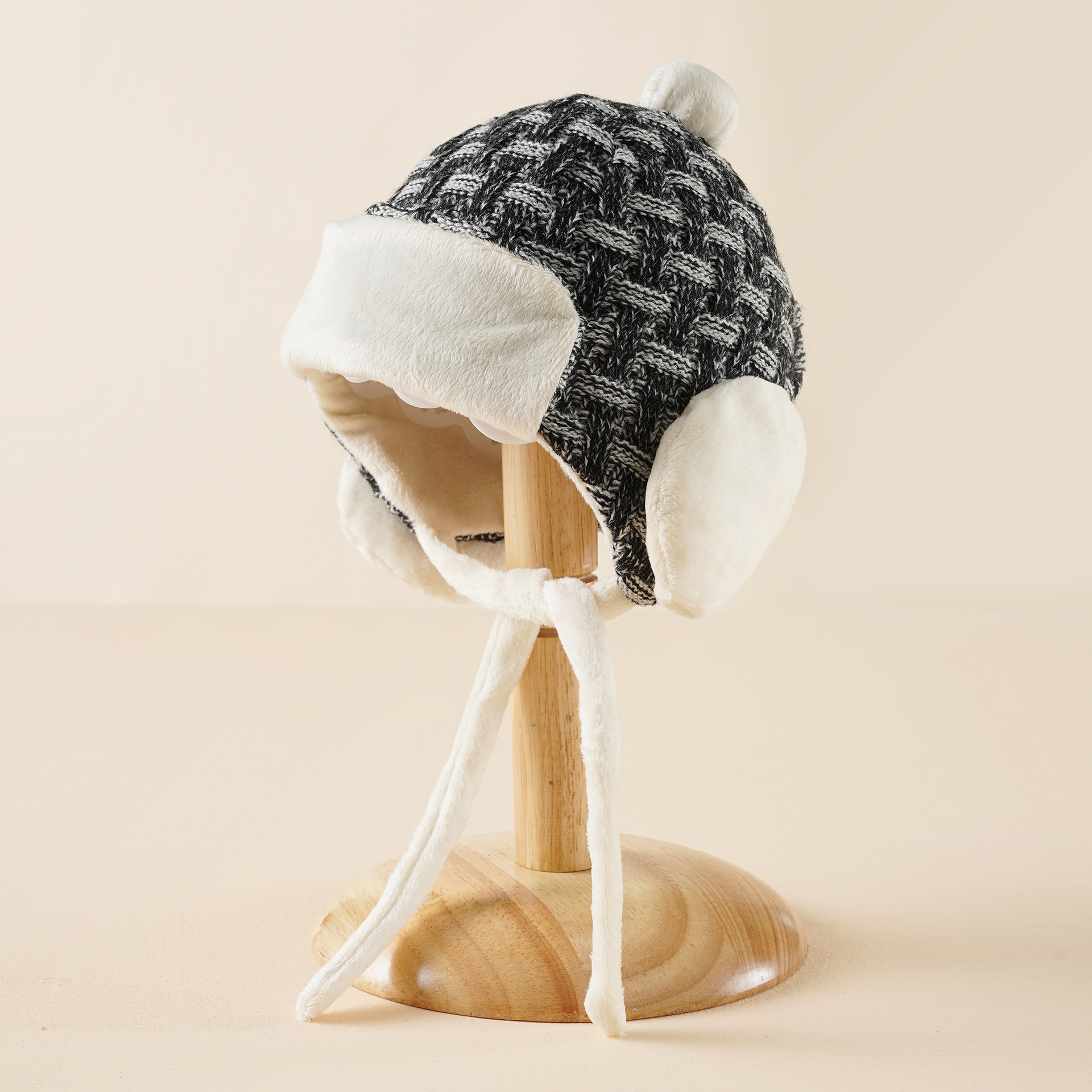 El otoño y el Invierno de Los Niños color mezclado cálido estilo Coreano moda los hombres del bebé sombrero lana lindo y hermoso