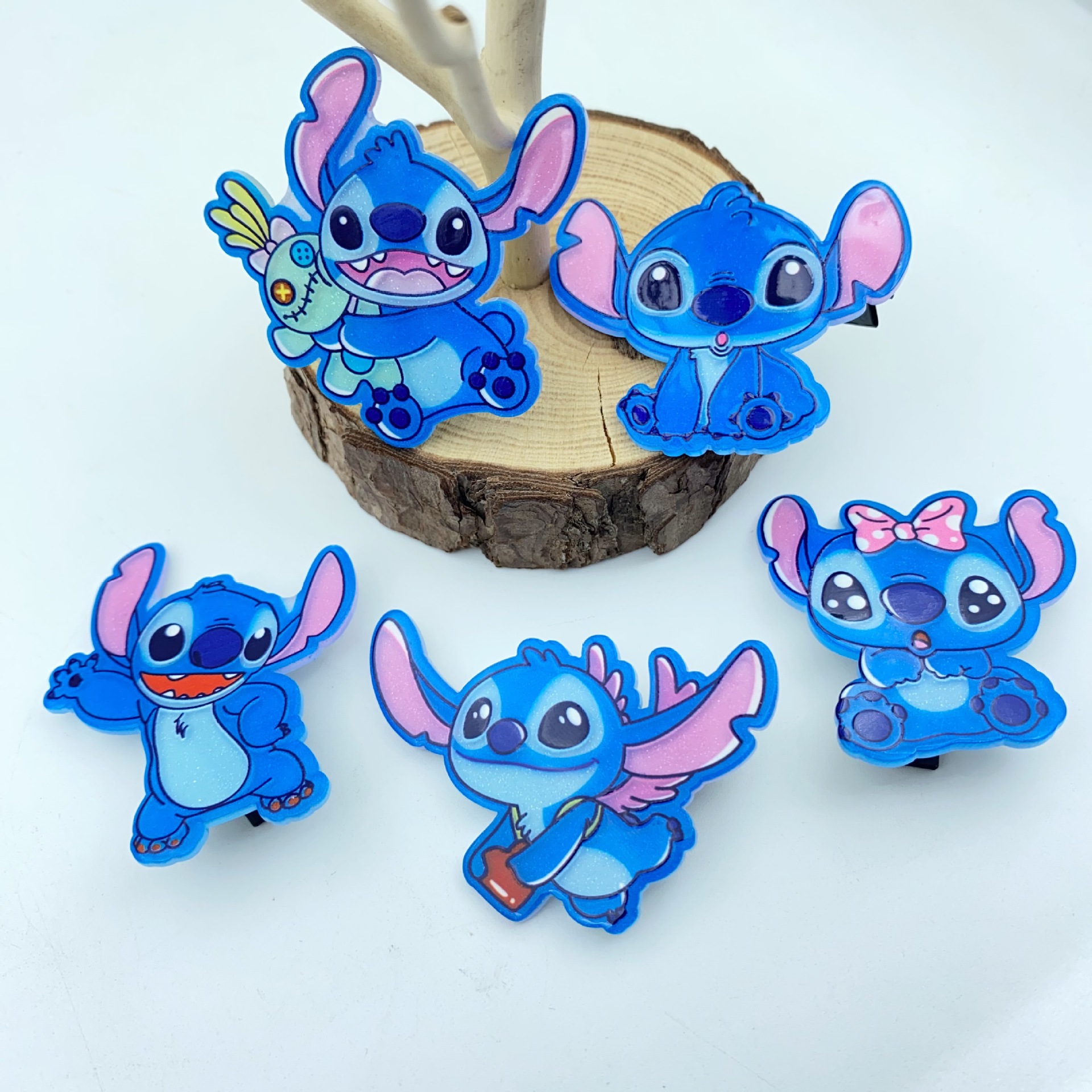 跨境爆款史迪仔亚克力发夹可爱少女心侧边高级感刘海夹发饰夹子