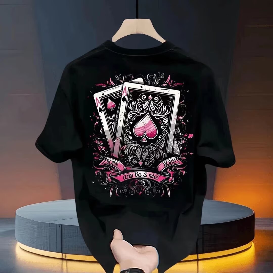 2025 New Short-sleeved T-shirt Men's Ins Trendy Brand European and American Hip-hop Crewneck Base Shirt Top Summer 2025 Trendy