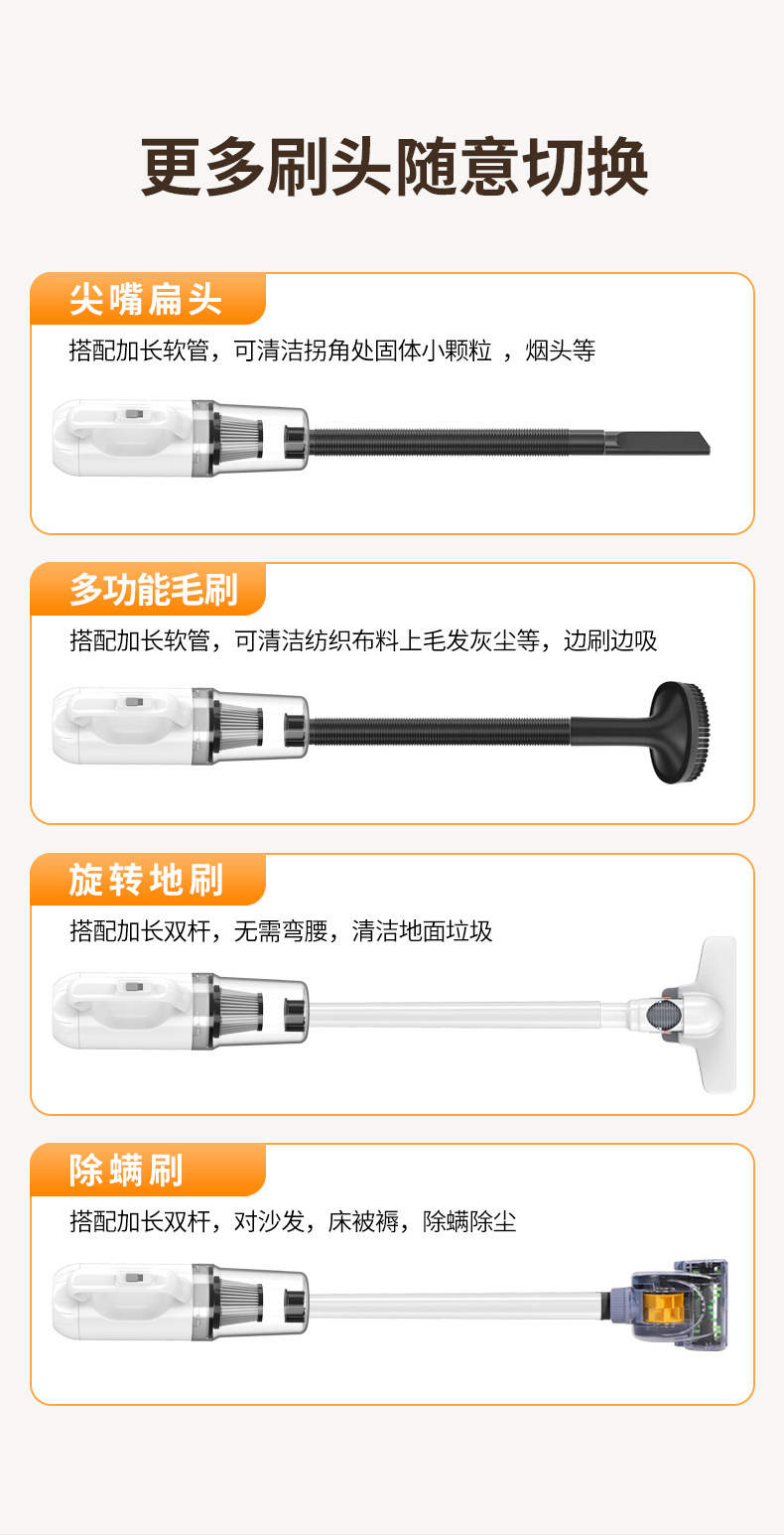 Car vacuum cleaner wireless Super household mopping device with water tank car hand-held large suction dust blower