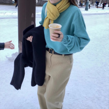 2025冬季新韩国东大门le*obe纯色毛衣高领70羊毛针织衫上衣女