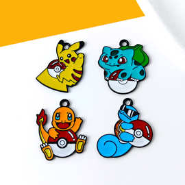卡通动漫皮卡丘配件diy合金滴油饰品宝可梦神奇宝贝钥匙扣吊坠
