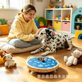 木制狗抓板实木可旋转喂食器宠物磨爪器宠物用品磨指甲板