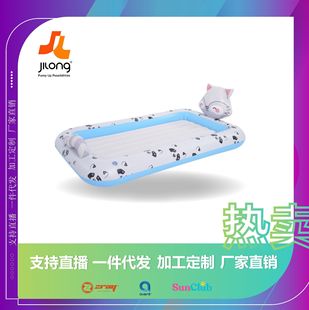 JILONG Inflatable Bed Lazy Air Bed Foldable Flocking Lunch Break Mattress Elevated Portable Inflatable Children's Air Cushion