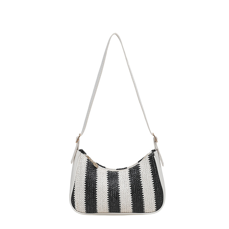 Bolso de verano de comercio exterior para mujeres 2026 nuevo bolso de brazo versátil bolso de hombro a rayas de arco iris bolso de viaje de moda