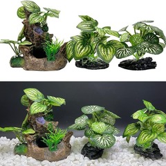 水槽の造景装飾水槽の布景セットの置物は水草海草の繁殖缶のエビ屋の産卵の陶缶をシミュレーションします。