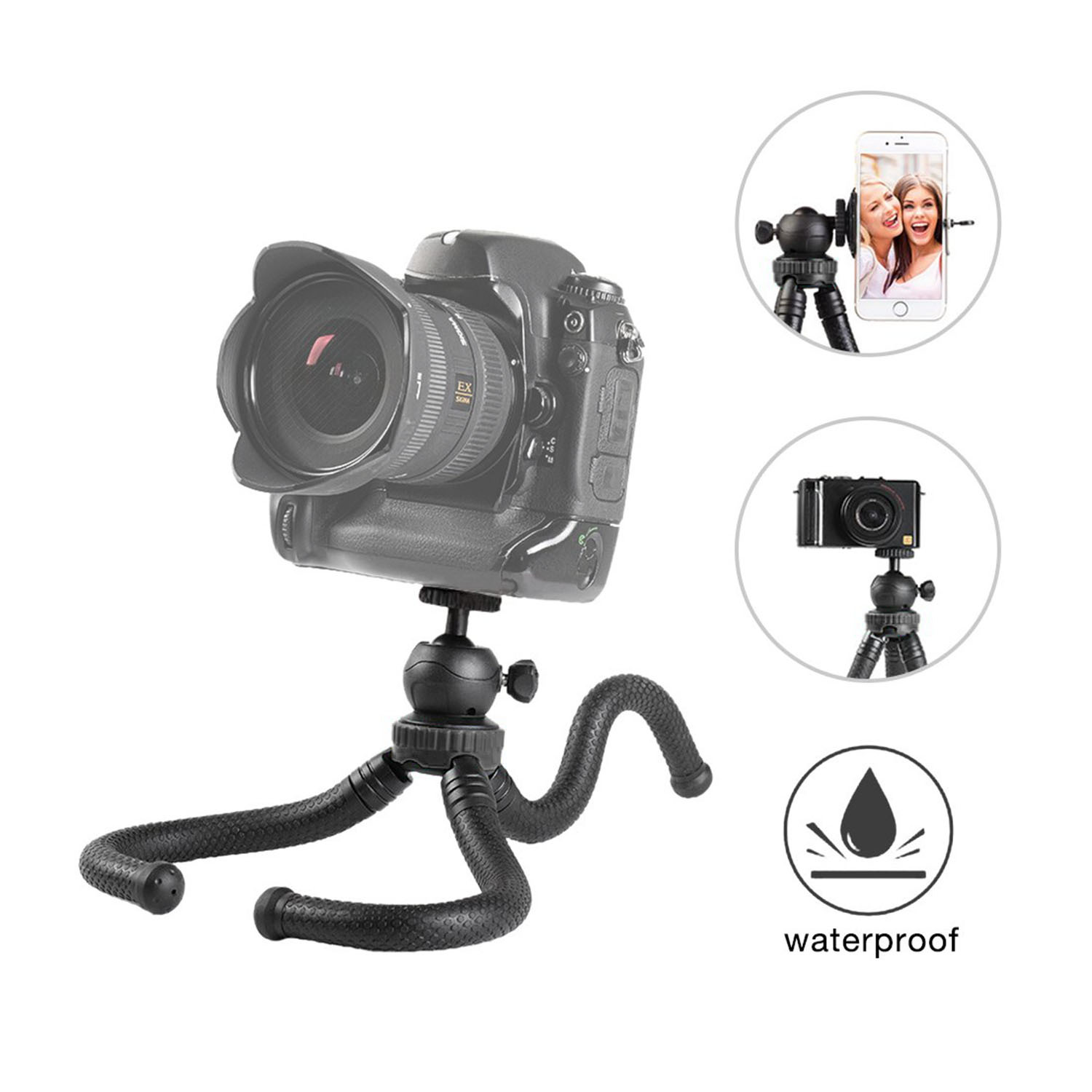 热卖gopro运动相机迷你硅胶三脚架 单反摄影器材手机迷你小三脚架