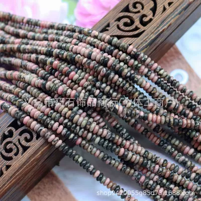 Zərgərlik ara hissələri Powder Crystal Abacus Beads Picture - natural-black-lines-and-red-lines-24mm