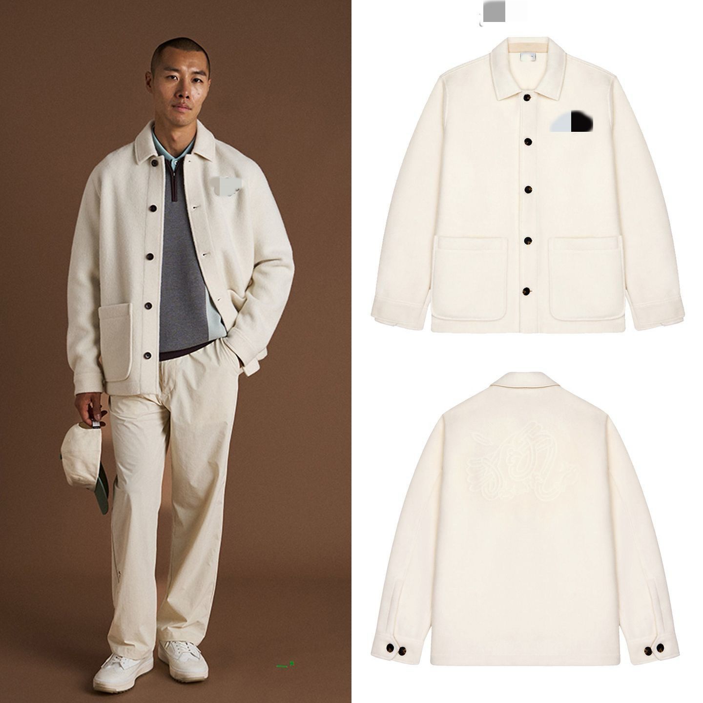 Korean Golf Clothing 25 Autumn and Winter New Trendy Men's Sports Fashion Lapel Button Outdoor Warm Jacket