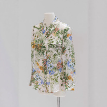 真丝衬衫女2025早春夏季新款桑蚕丝内穿长袖上衣气质修身印花衬衣