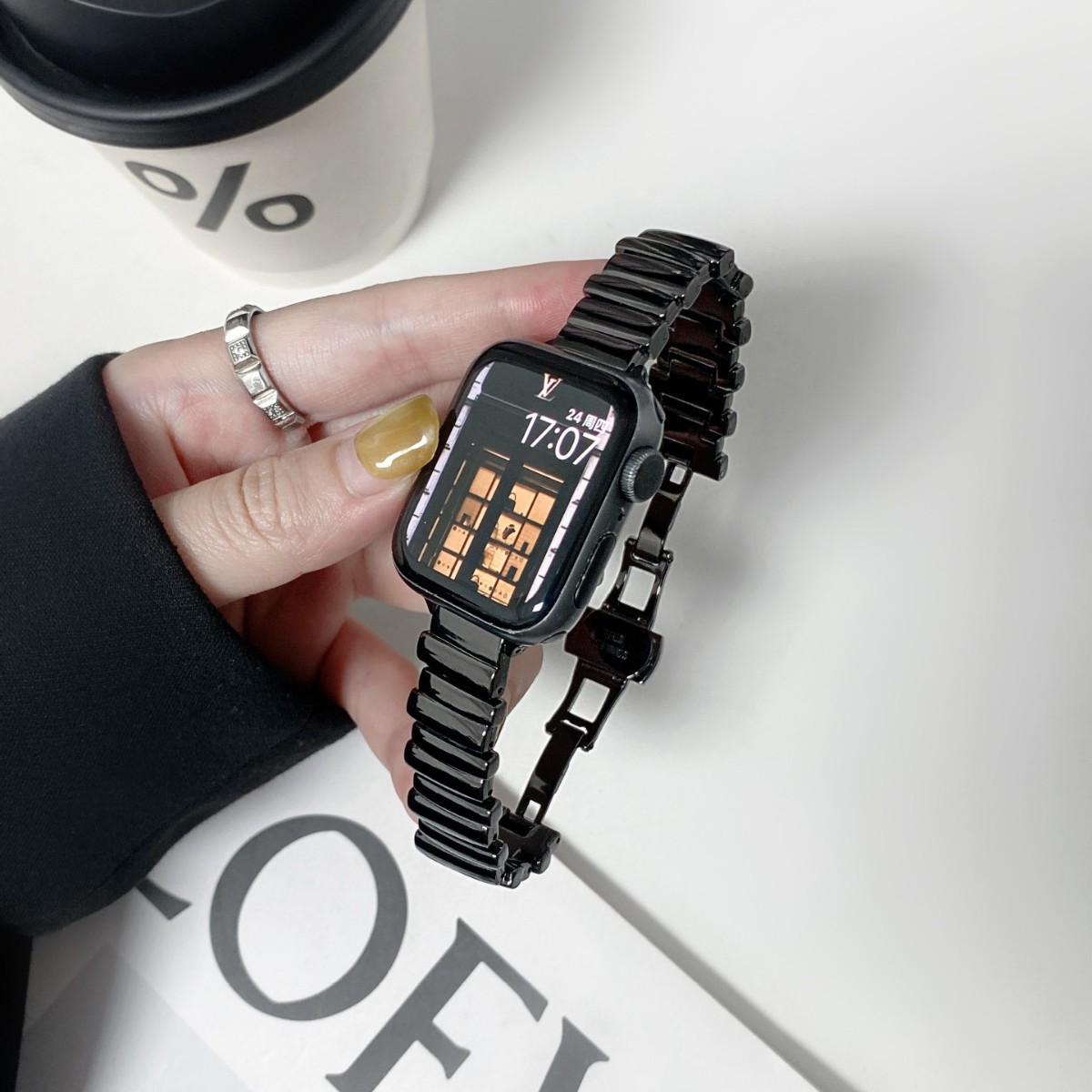 Suitable for Applewatch Apple Watch Strap Metal Asymmetrical Butterfly Buckle Iwatchs91011 Women's Watch Strap