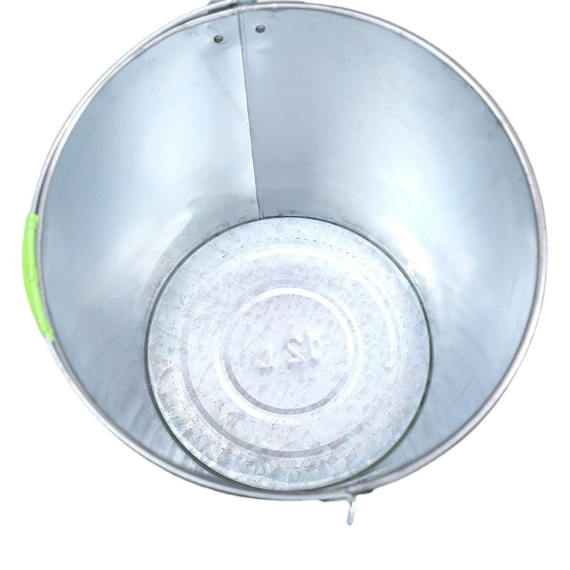 Factory Supply Thickened Bucket Household Galvanized Iron Bucket Fire Fighting Metal Bucket Runjianghu Goods Source Peel Bucket Trash