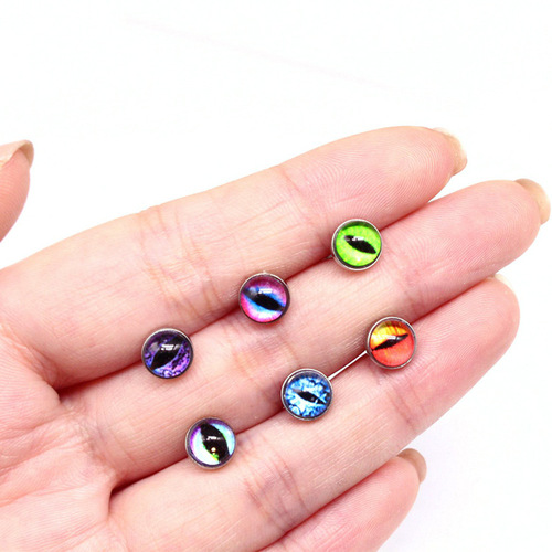 Gaibei European and American cross-border multi-color tongue nails, eye tongue nails, ox-eye tongue ornaments, stainless steel jewelry, tongue nails, piercing jewelry factory