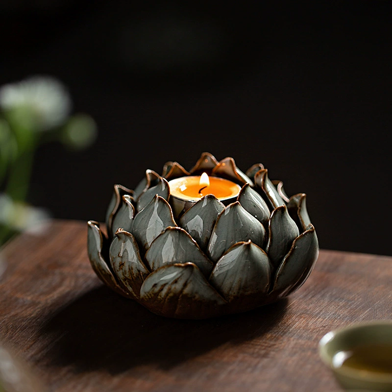 Трансграничная керамическая масляная лампа Лотос вилка для благовоний линия ароматическая лампа винтажный дом переднее поклонение Будде длинная лампа подсвечник лотоса