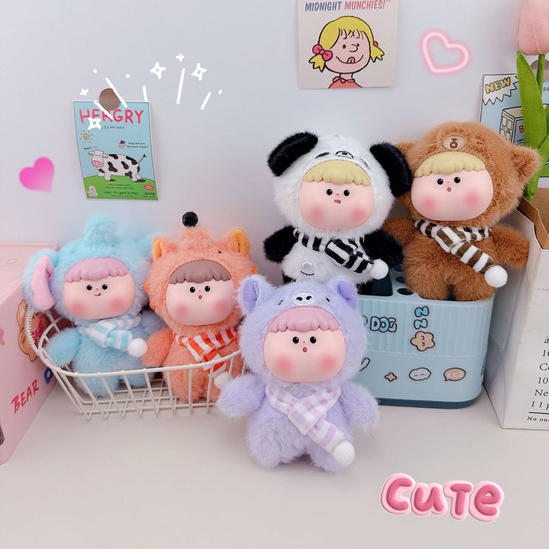 DUDU 動物園シリーズビニール人形キーホルダーペンダントクリエイティブガーリーハートぬいぐるみスクールバッグ小さなペンダント|undefined