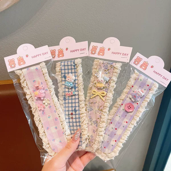 Cute Velcro Hair Band Lace Wide-Brimmed Headband Hair Hoop for Girls, Children's Bangs and Fringe Hair Clip, Headwear, Hairpin