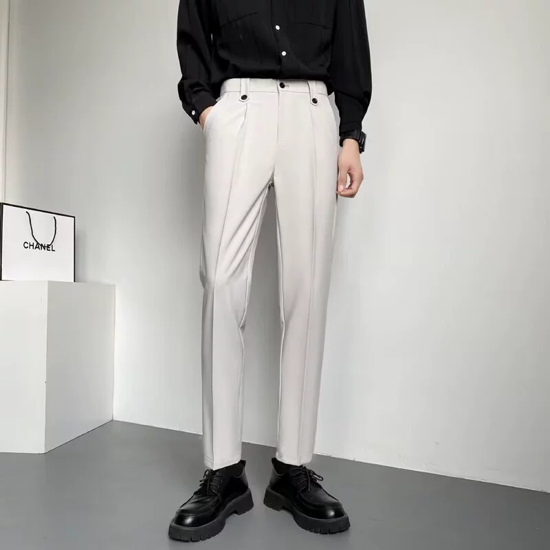 潮尚顿 Men's autumn demi-season trousers, classic suit jacket, loose straight fit, high-quality style