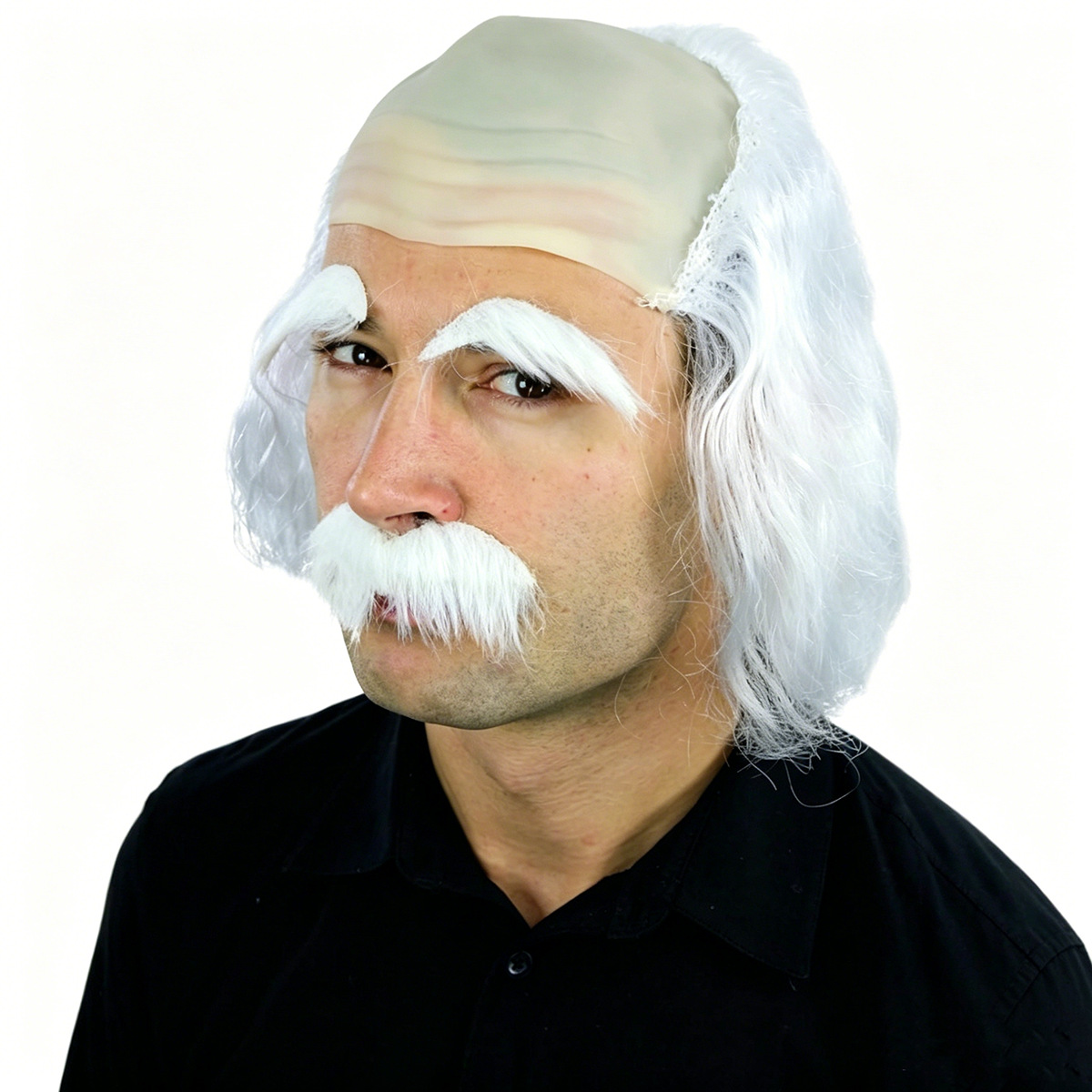 Cross-Border Popular Cosplay Grandpa Wig Props Halloween Costume Bald Elderly Man Gray Short Hair Wig