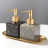 Fang square bottle black gray stone pattern+large golden tray