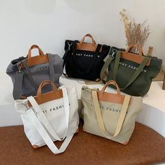 韓版手提包休閒通勤單肩包女大包ins新款時尚女士斜挎帆布托特包