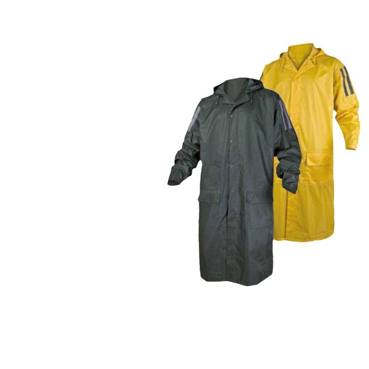 Delta 407007 unido chaqueta de lluvia con recubrimiento de PVC con barra reflectante larga abrigo de trabajo chaqueta de lluvia