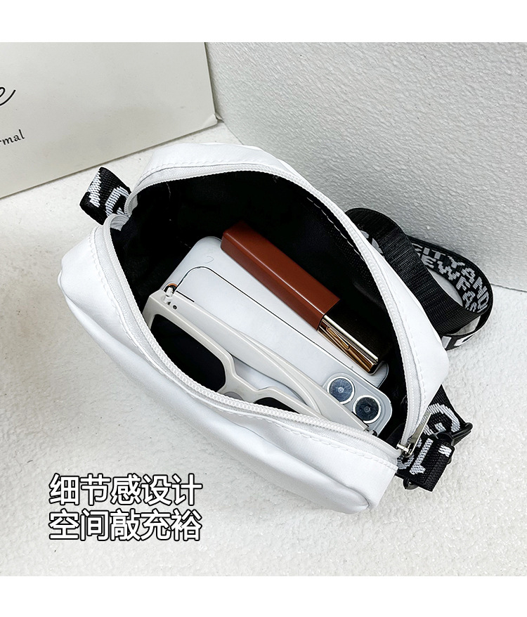 wholesale elegant butterfly simple small bag women's nylon cloth wide shoulder strap underarm bag casual shoulder solid color crossbody bag Specification drawing