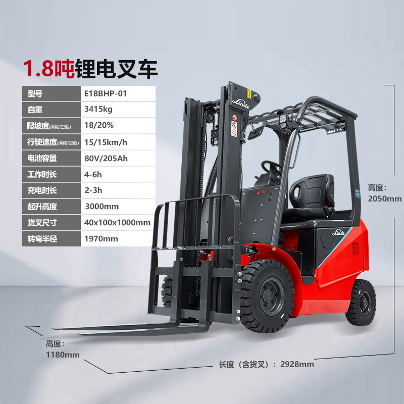 [Depósito] Linde 1.5 / 2 / 2.5 / 3 / 3.5 toneladas de batería de litio de cuatro ruedas tipo carretilla elevadora eléctrica