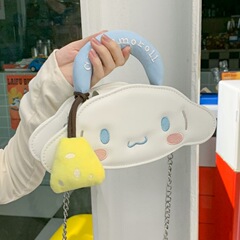 かわいい大きな耳の犬ミニ楽しいビスケットチェーンかわいい漫画新しいポータブルクロスボディバッグ漫画小さなバックパック