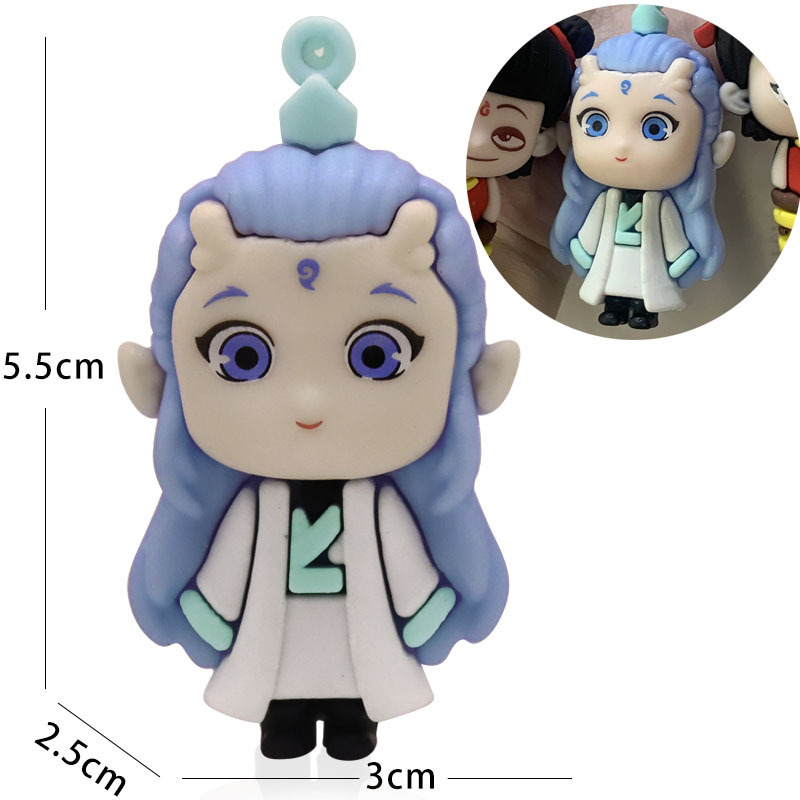 クリエイティブ Nezha 2 魔法の子海キーホルダーソフトラバードール映画周辺装飾品バッグペンダント考古学ブラインドボックス|undefined