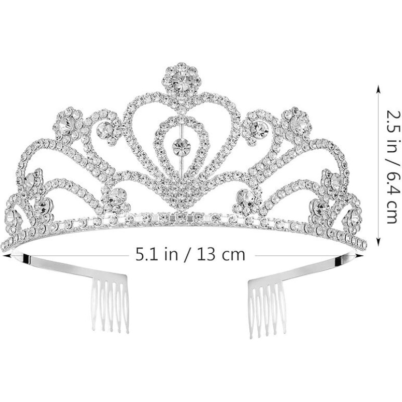 Corona clásica retro europea y americana, corona redonda grande, conjunto de tocado de aleación con diamantes de imitación, estilo palaciego.