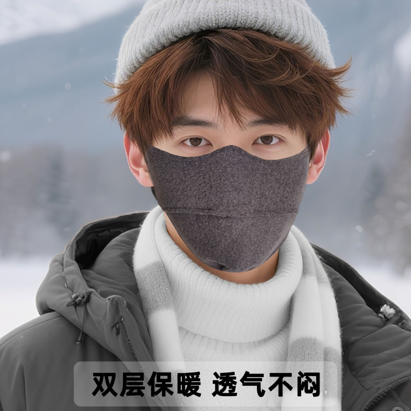 新款冬季加绒保暖口罩户外骑行防风护脸面罩男女通用高颜值面罩|undefined