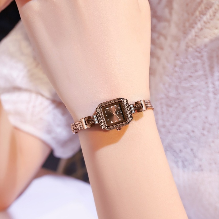 Goldie Women's Light Luxury High-End Copper New Snake Strap Wristwatch Square Dial Vintage Style Watch_voghion.com