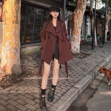 外套风衣中长款翻领2025新款高级春秋气质休闲大衣