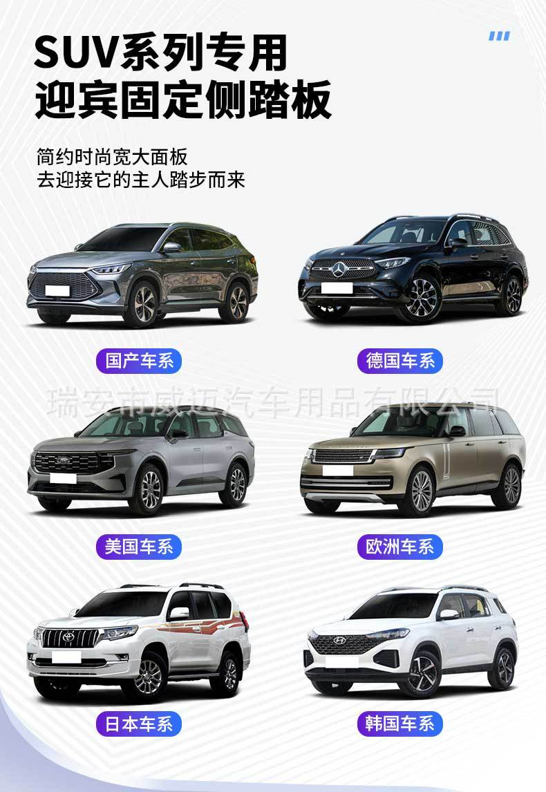 Suitable for Touron Black Mei Mei Fixed Pedals Xt5 Audi Q5 Highlander Side Footrest Crown Road Crv Haoying Rav4 Xingyue