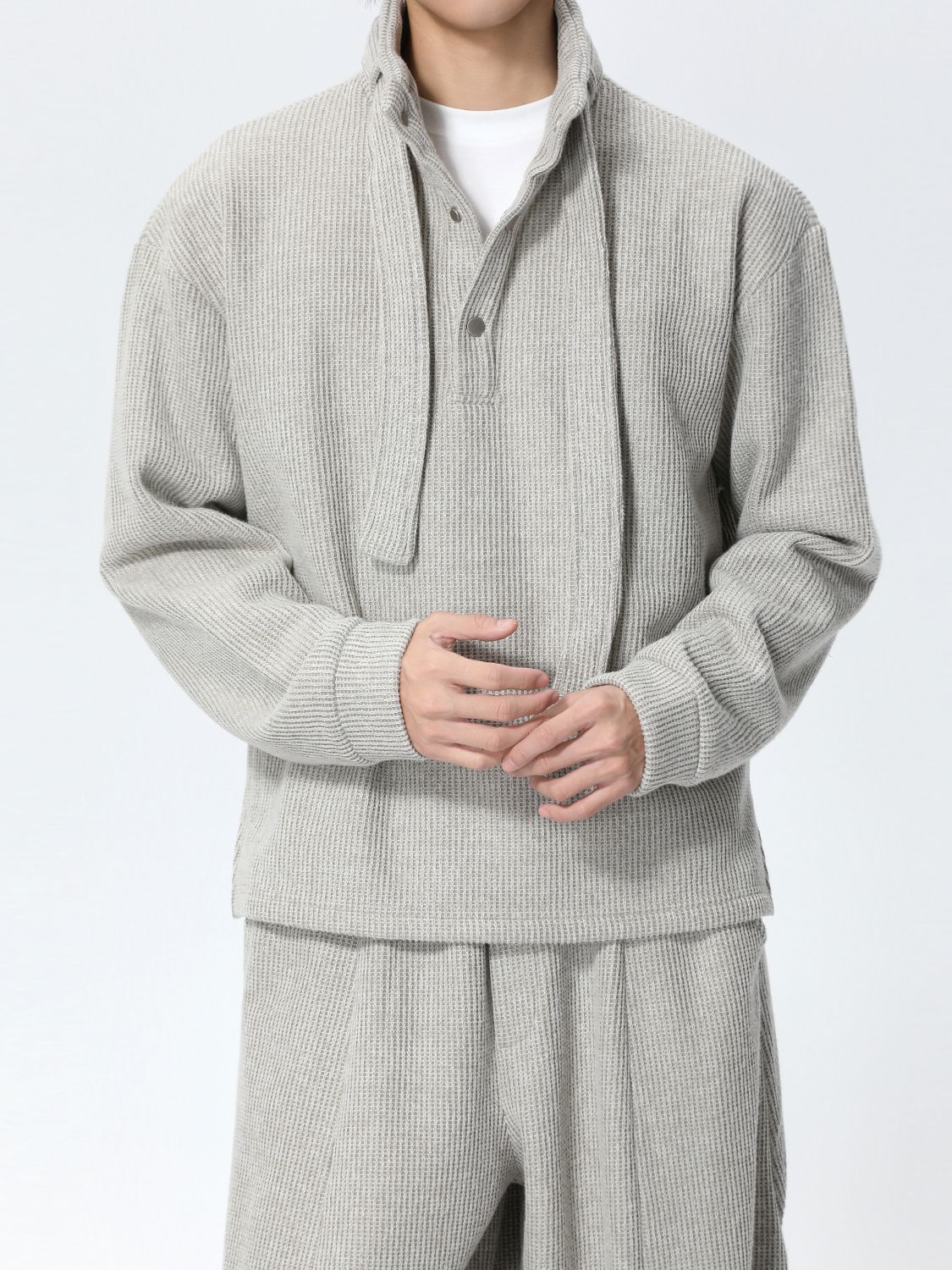 MTLCLOTHES Hombres| Perezoso simple 470g peso relajado conjunto casual de punto de color sólido