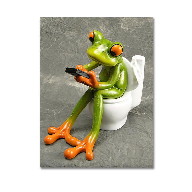 Pintura moderna rana en el baño lienzo mural cartel arte de la pared sala de estar decoración moderna