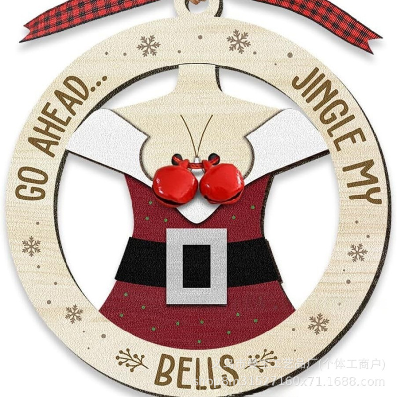 クリスマスペンダント木製ラウンド木材チップ家庭用装飾品クリエイティブクリスマスボール小道具ギフト木製工芸品|undefined