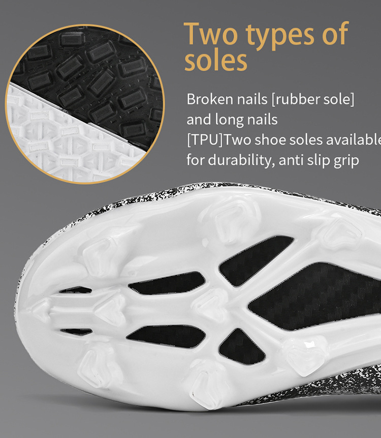 Best-selling High-top Football Shoes With Long Short Spikes, Non-slip Wear-resistant, Men, Women,_vogvips.com