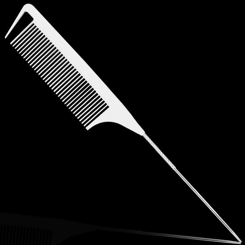 Modelo espiral mejorado aguja de acero punta cola peine forma peine pelo especial peine partición punta cola peine