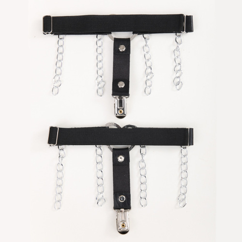 Cross-border women's sexy PU body decoration stocking clip body garter belt jk girl style decoration sexy leg ring belt