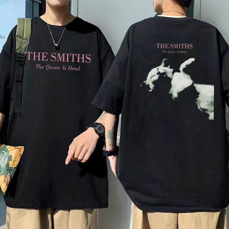 Limited Edition British Rock Band Queen Smiths Ad Cat Short Sleeve Male T-Shirt Oversized Men's Retro Goth
