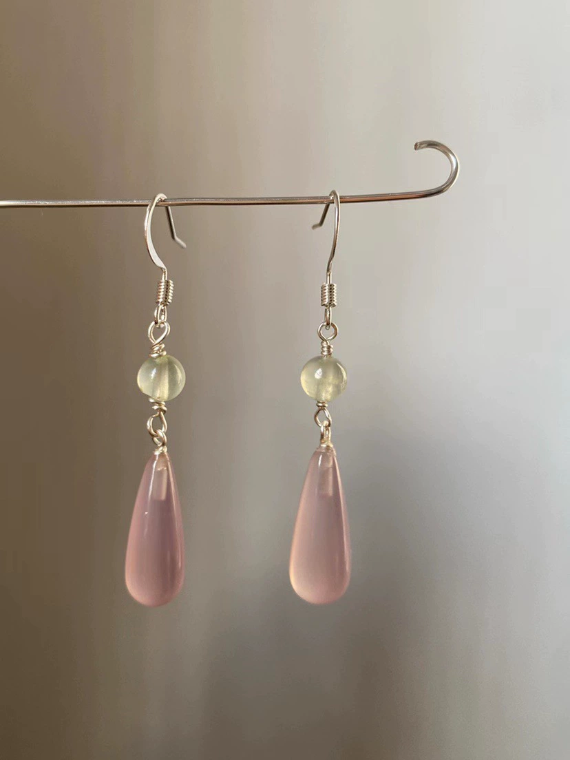 Снипперы-фиалки? Drop Jasper Earrings, ретро-китайский стиль, варианты заушины и клипса, 4.5 см