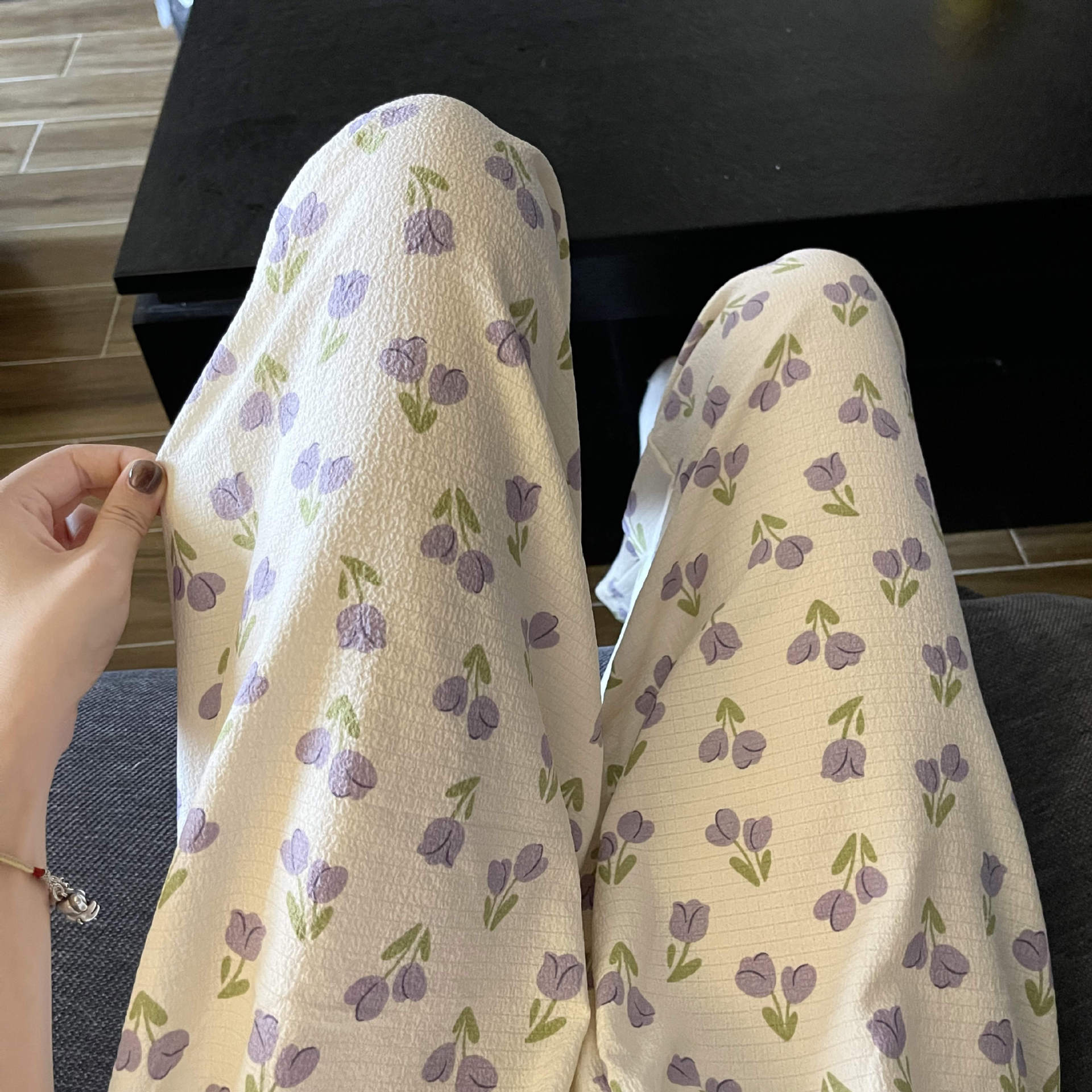 파자마 바지 여자 봄과 가을 새로운 도착 바지 버블 코튼 워킹 캐주얼 바지 느슨한 얇은 올매치 외부 착용 홈 바지