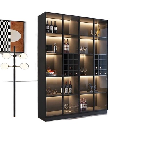 3x new wine cabinet, modern simple living room wall-mounted small display cabinet, high-end ready-made household light luxury glass
