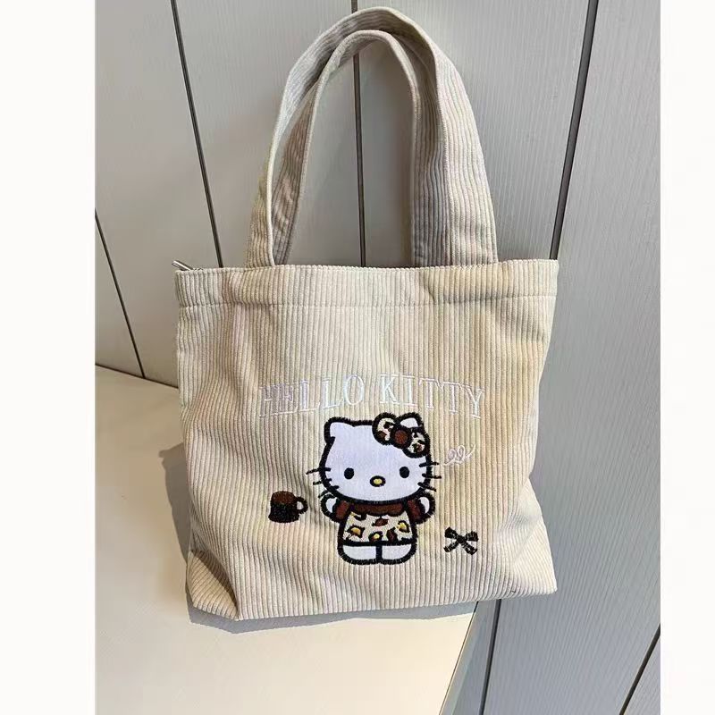 Neue Original KT Katzen Cord Handtasche Kosmetiktasche mit gehobener Optik Mini vielseitig große Kapazität Wasser- und Creme Aufbewahrungstasche Tragbar